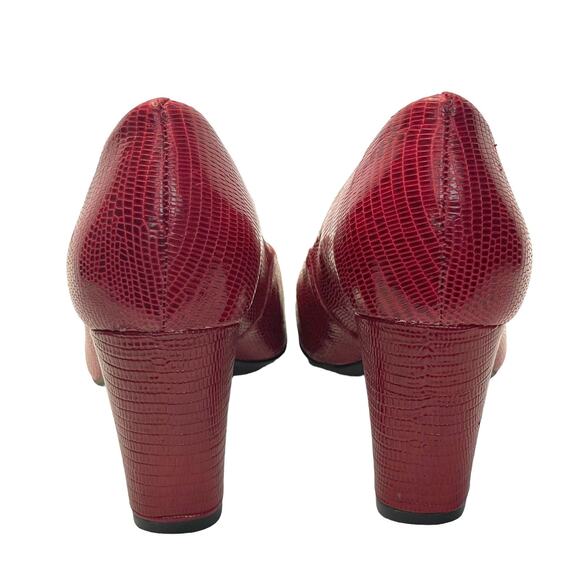 Nurture Maren Red Leather Lizard Heels (8M) - Picture 5 of 11
